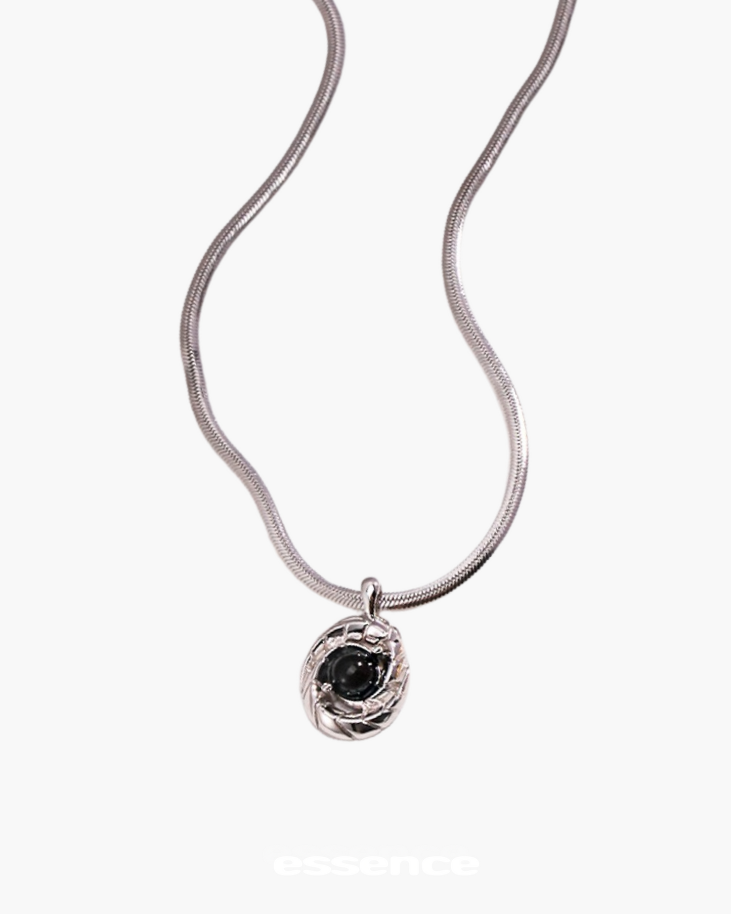 Silver Classic Swirl Pendant Necklace - essence