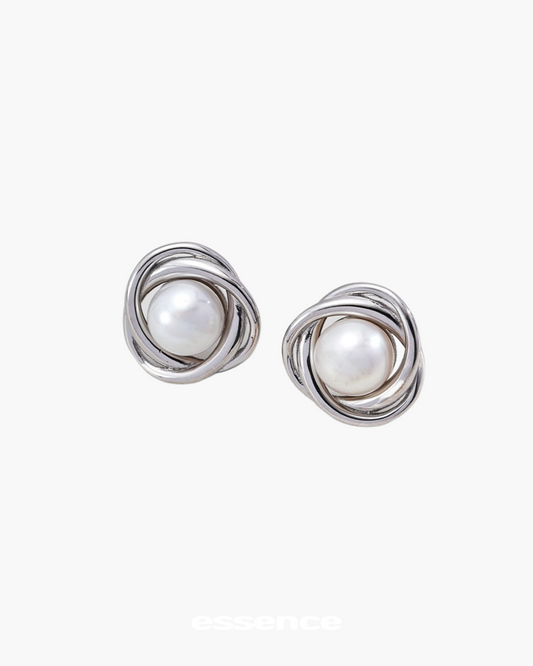 Silver Natural Pearl Earrngs - essence