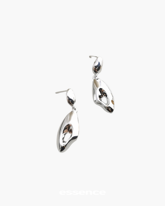 Silver Sculpt Sterling Earrings - essence