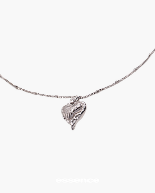 Silver Sterling Silver Heart Necklace - essence