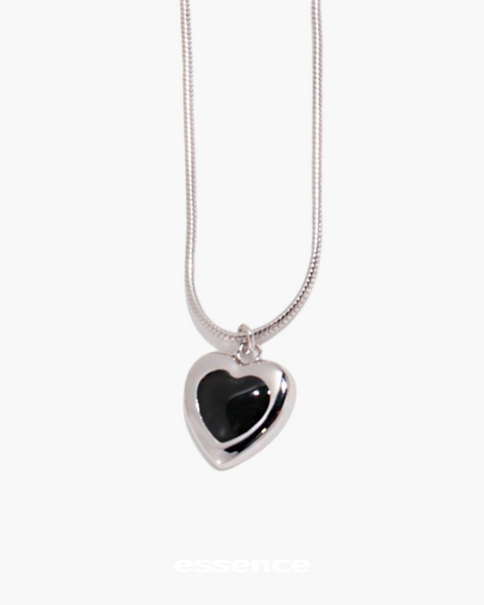 Silver Sterling Silver Heart Necklace - essence