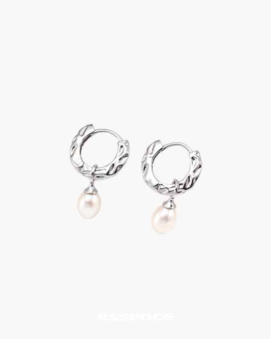 Silver Natural Pearl Ring Earring