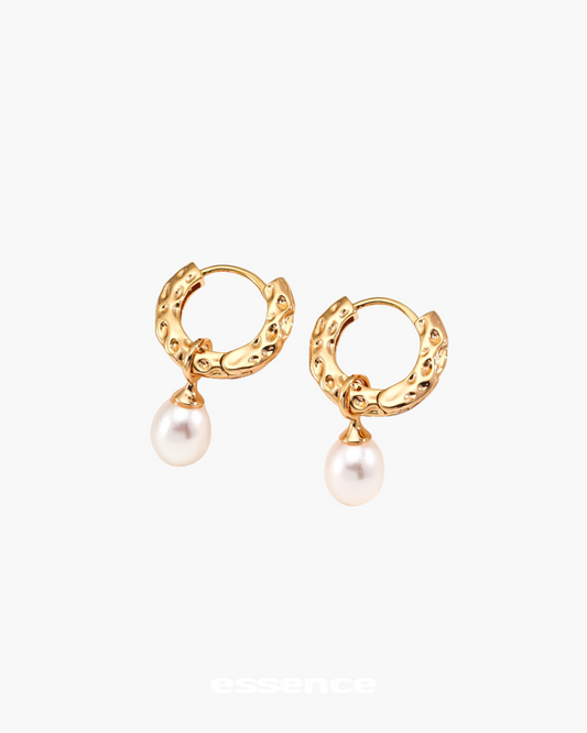 Vintage Gold Natural Pearl Ring Earring